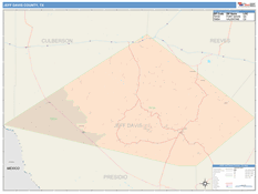 Jeff Davis County, TX Digital Map Color Cast Style